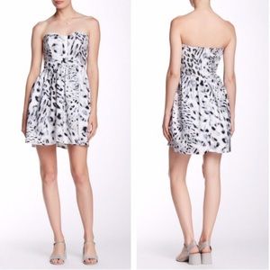 Parker lily leopard grey white Black dress xs NWT